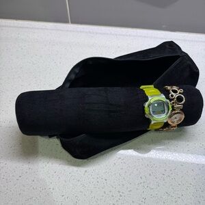 Black Velvet Watch or Bracelet Travel Case / Storage Pouch -watches not included